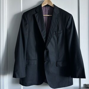Angelico 100% Wool Classic Black Men's Suit Blazer 42